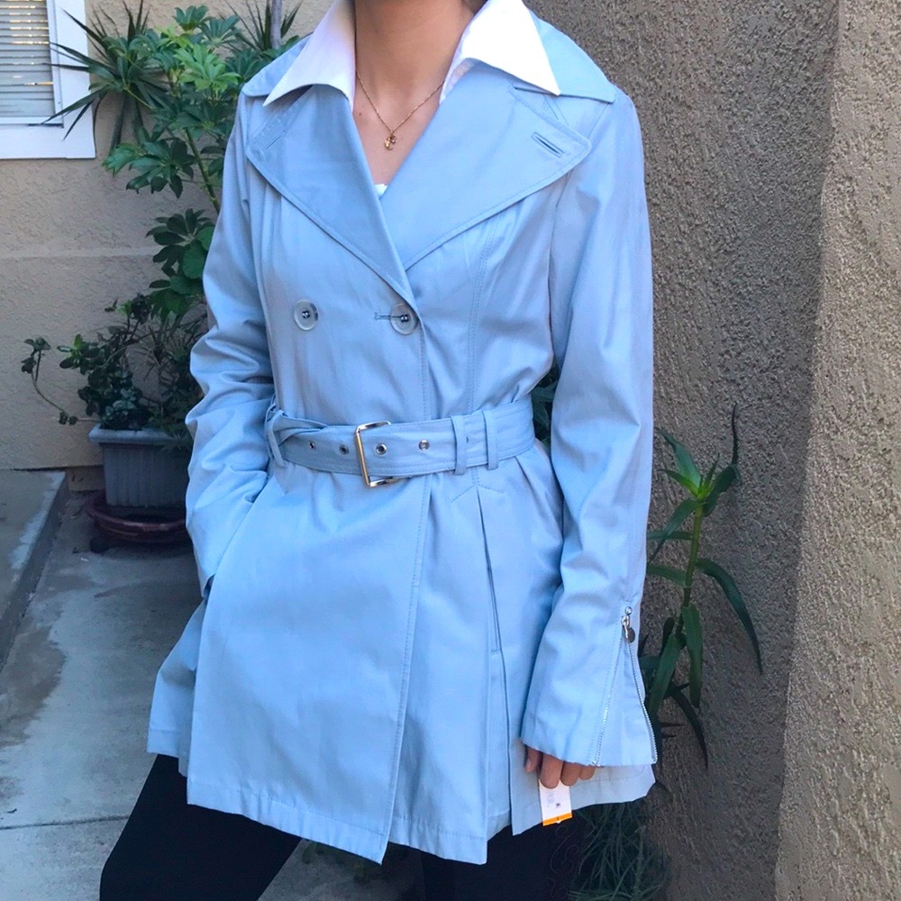 New light blue Laundry trench coat